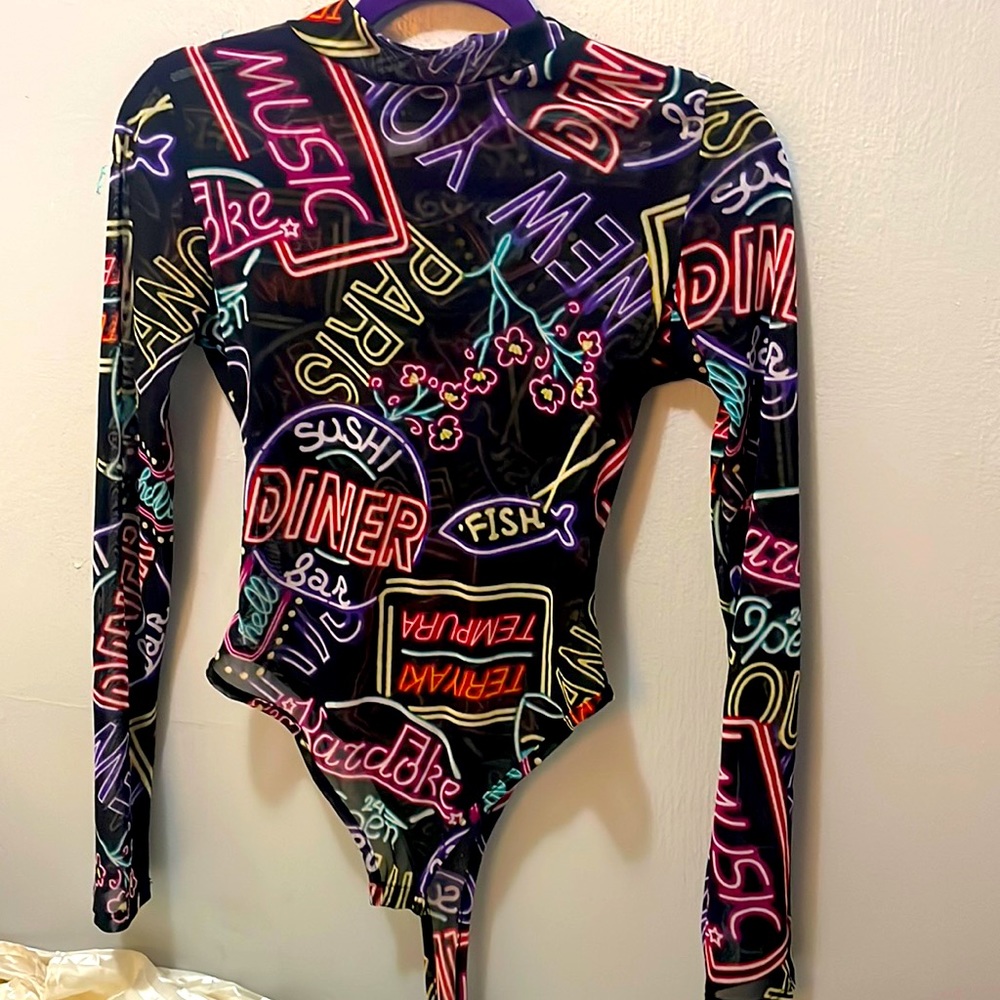 Sheer colorful bodysuit